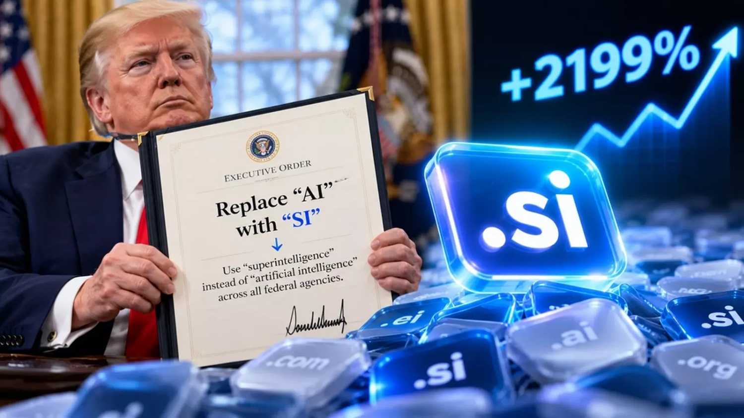 Президент США Дональд Трамп распорядился заменить термин «искусственный интеллект» на «суперинтеллект» в документах и публичных материалах американских госведомств.