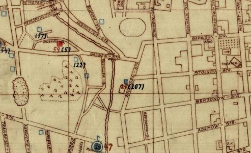 Центр города. Театр, стадион, парк bobruisk 1944 fragment 2