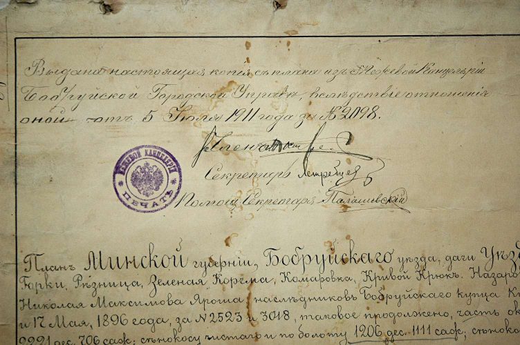 Межевой план Бобруйска начала ХХ века