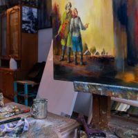 В мастерской художника, Бобруйск, 3 декабря 2022 года. Фото: Татьяна Удодова Анатолий Концуб