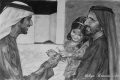 Shaikh Mohammad with Shaikh Hamdan Bin Mohammad and Shaikha Jalila Bint Mohammad. 2017, pencil drawing Shaikh Mohammad with Shaikh Hamdan Bin Mohammad and Shaikha Jalila Bint Mohammad.